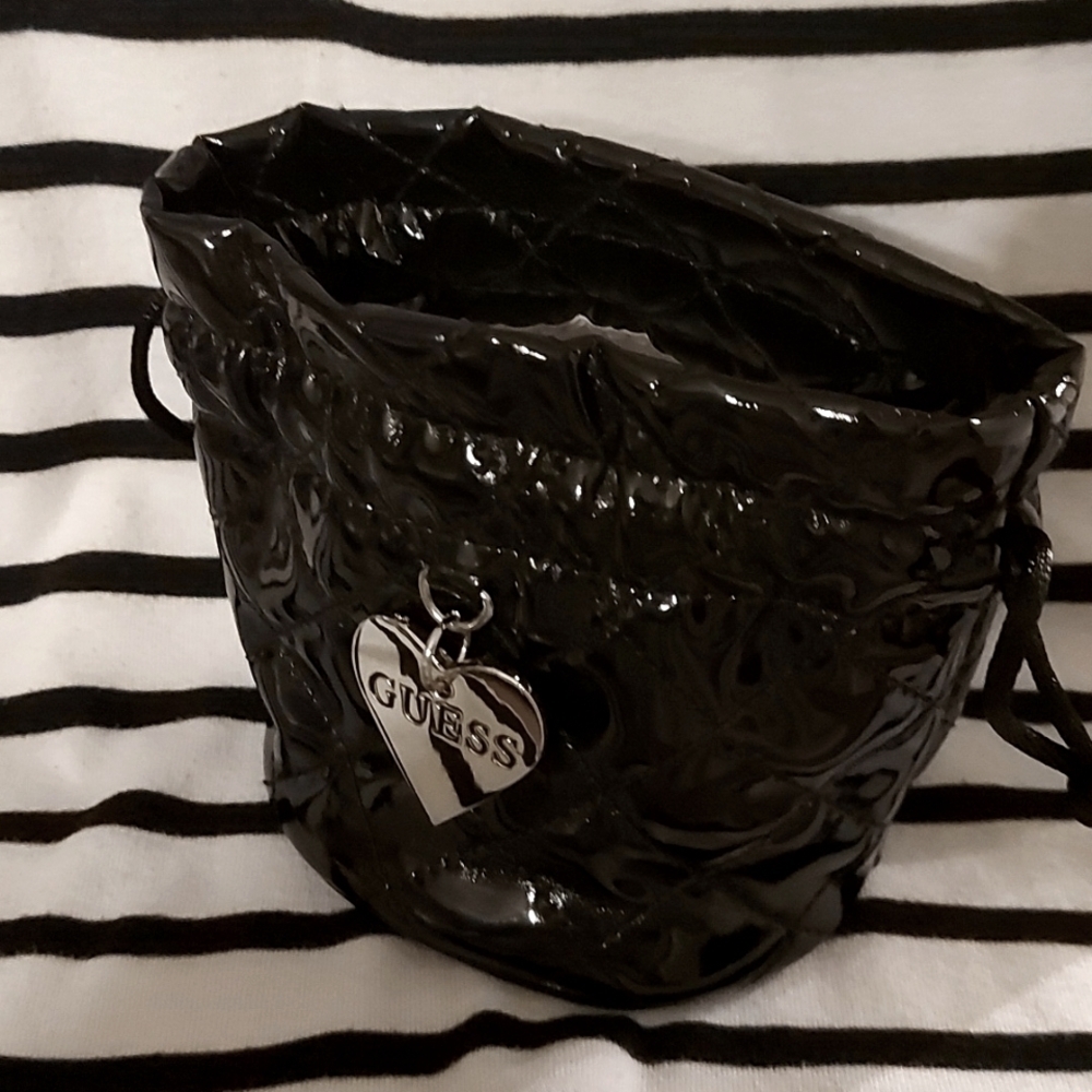 Guess Patent Leather Quilted Drawstring Bag - Picture 2 of 8